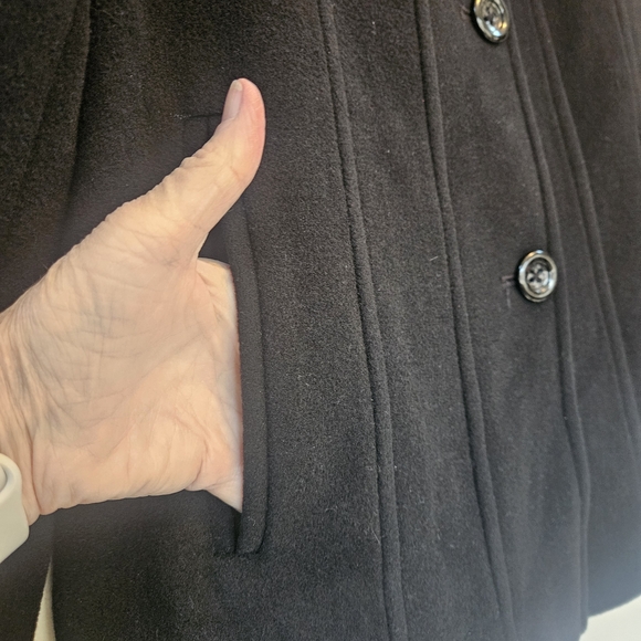 Croft & Barrow Wool Blend Coat Women's Size Large Black Single Breasted Button - Picture 4 of 13